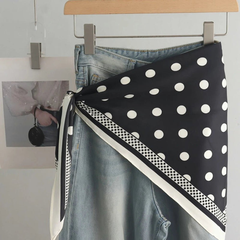 Ceinture Foulard Femme à Pois Vintage, modèle Cathy