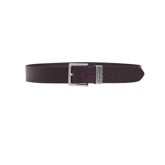 Ceinture Homme Armani Exchange en Cuir Marron avec Boucle Métallique - La Boutique de la Ceinture