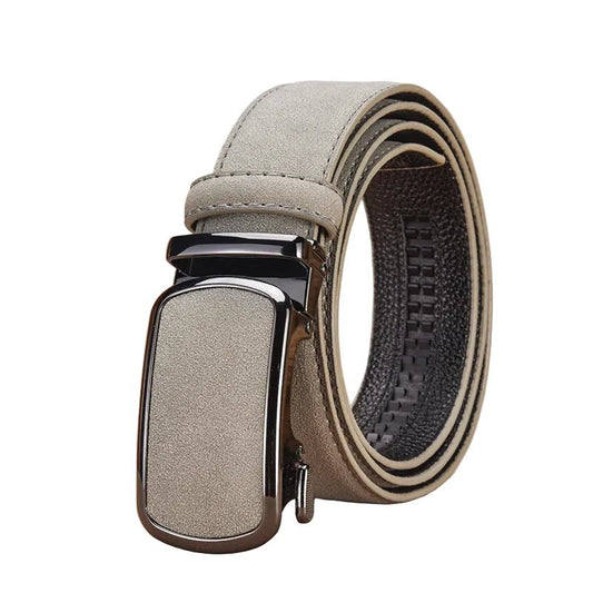 Ceinture Homme Automatique Effet Suédé à Boucle Pleine, modèle Albert - La Boutique de la Ceinture