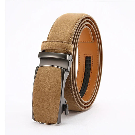 Ceinture Homme Automatique Effet Suédé à Boucle Pleine, modèle Albert - La Boutique de la Ceinture