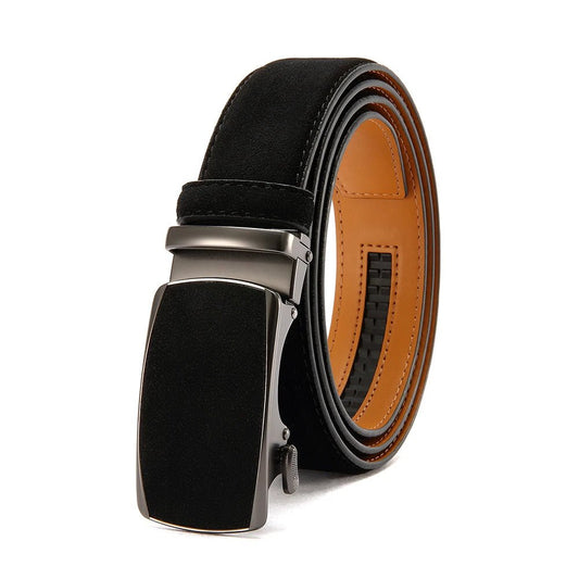 Ceinture Homme Automatique Effet Suédé à Boucle Pleine, modèle Albert - La Boutique de la Ceinture