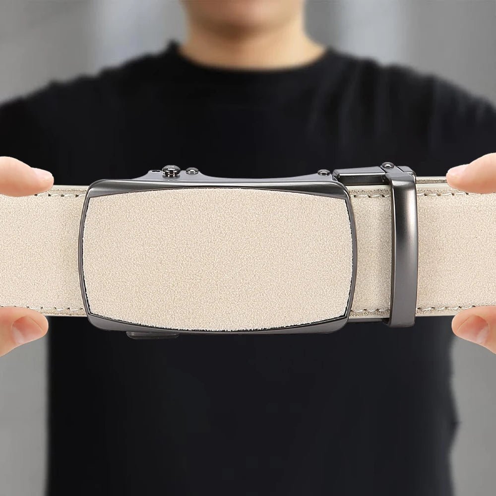 Ceinture Homme Automatique Effet Suédé à Boucle Pleine, modèle Albert - La Boutique de la Ceinture