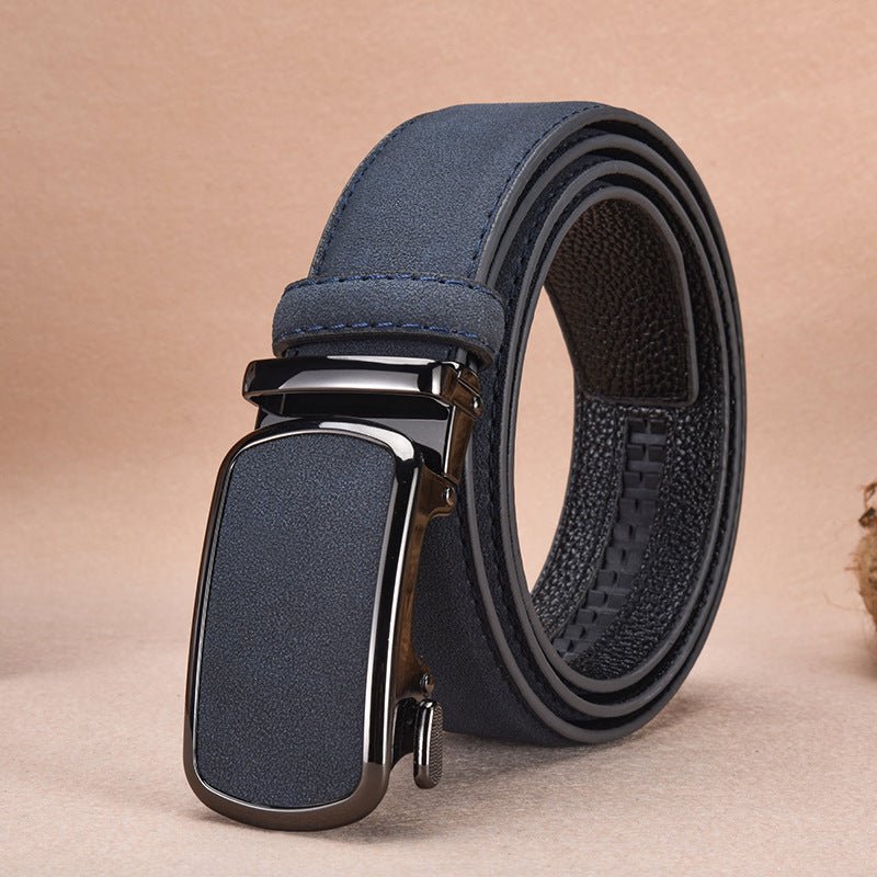 Ceinture Homme Automatique Effet Suédé à Boucle Pleine, modèle Albert - La Boutique de la Ceinture