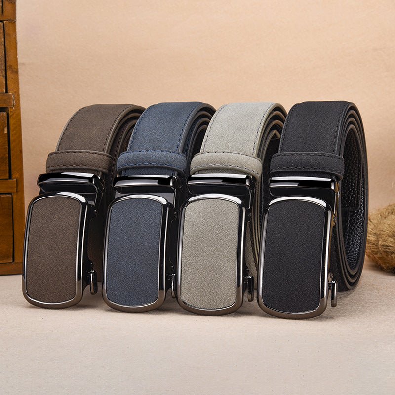 Ceinture Homme Automatique Effet Suédé à Boucle Pleine, modèle Albert - La Boutique de la Ceinture