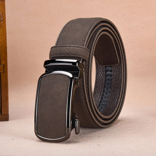 Ceinture Homme Automatique Effet Suédé à Boucle Pleine, modèle Albert - La Boutique de la Ceinture