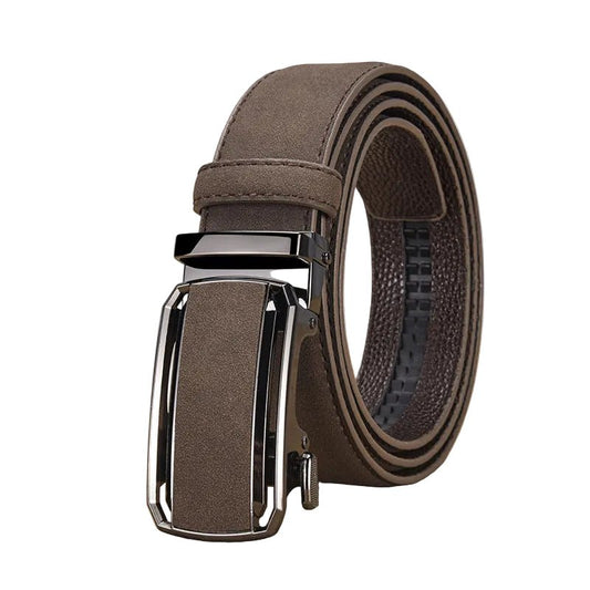 Ceinture Homme Automatique Marron Effet Daim, Modèle Nolan - La Boutique de la Ceinture
