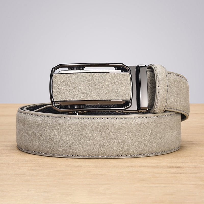 Ceinture Homme Automatique Marron Effet Daim, Modèle Nolan - La Boutique de la Ceinture