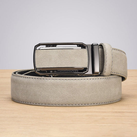Ceinture Homme Automatique Marron Effet Daim, Modèle Nolan - La Boutique de la Ceinture