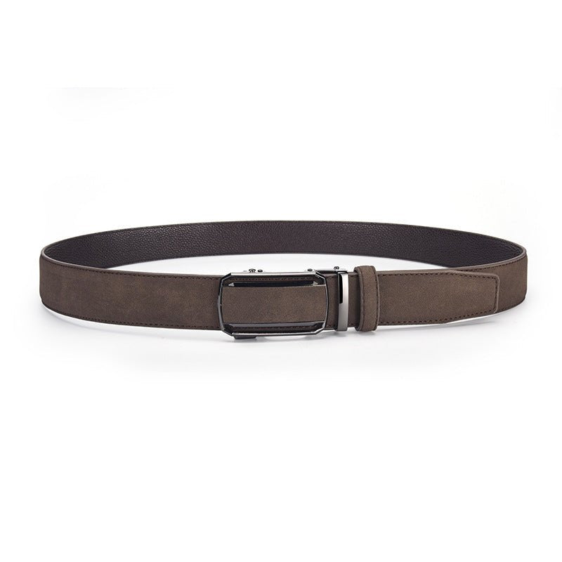 Ceinture Homme Automatique Marron Effet Daim, Modèle Nolan