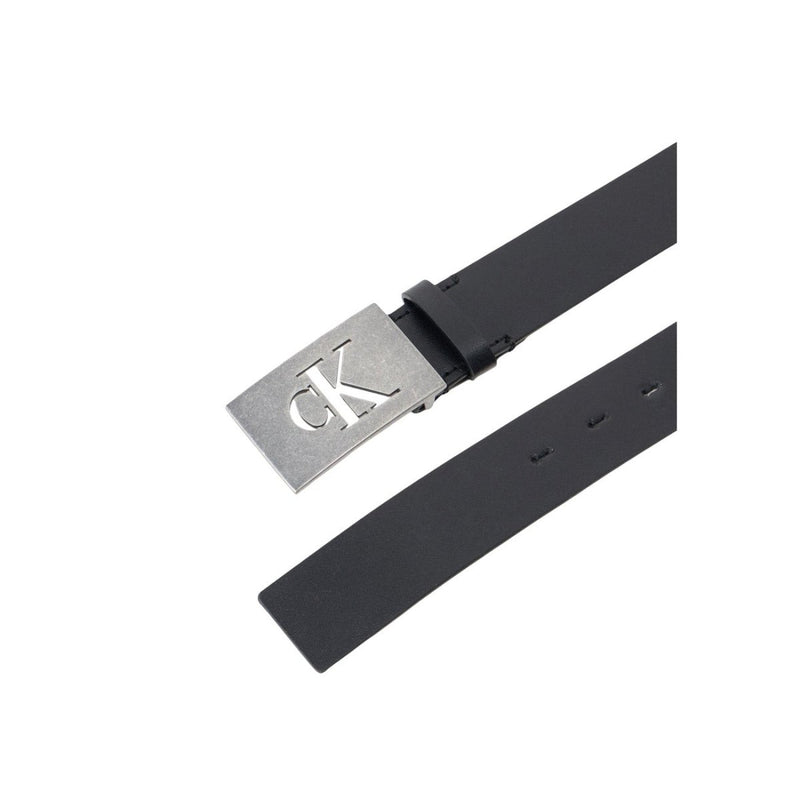Ceinture Homme Calvin Klein en Cuir Noir avec Boucle Logo