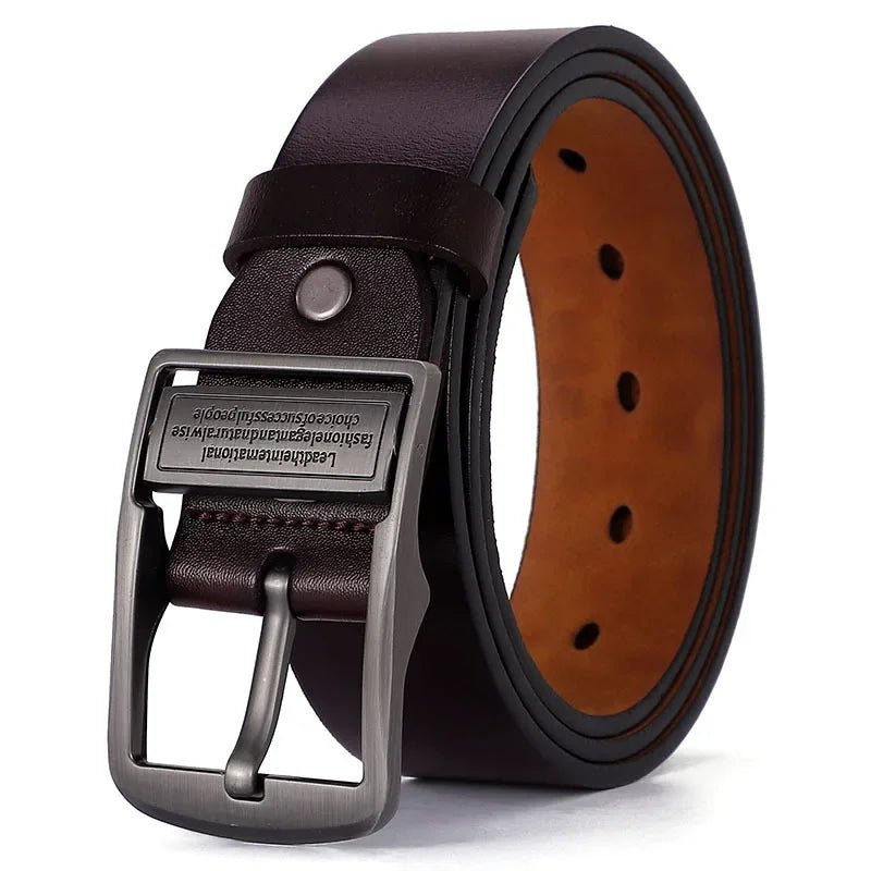 Ceinture Homme Cuir Noir Boucle Métal Signature , modèle Carlito