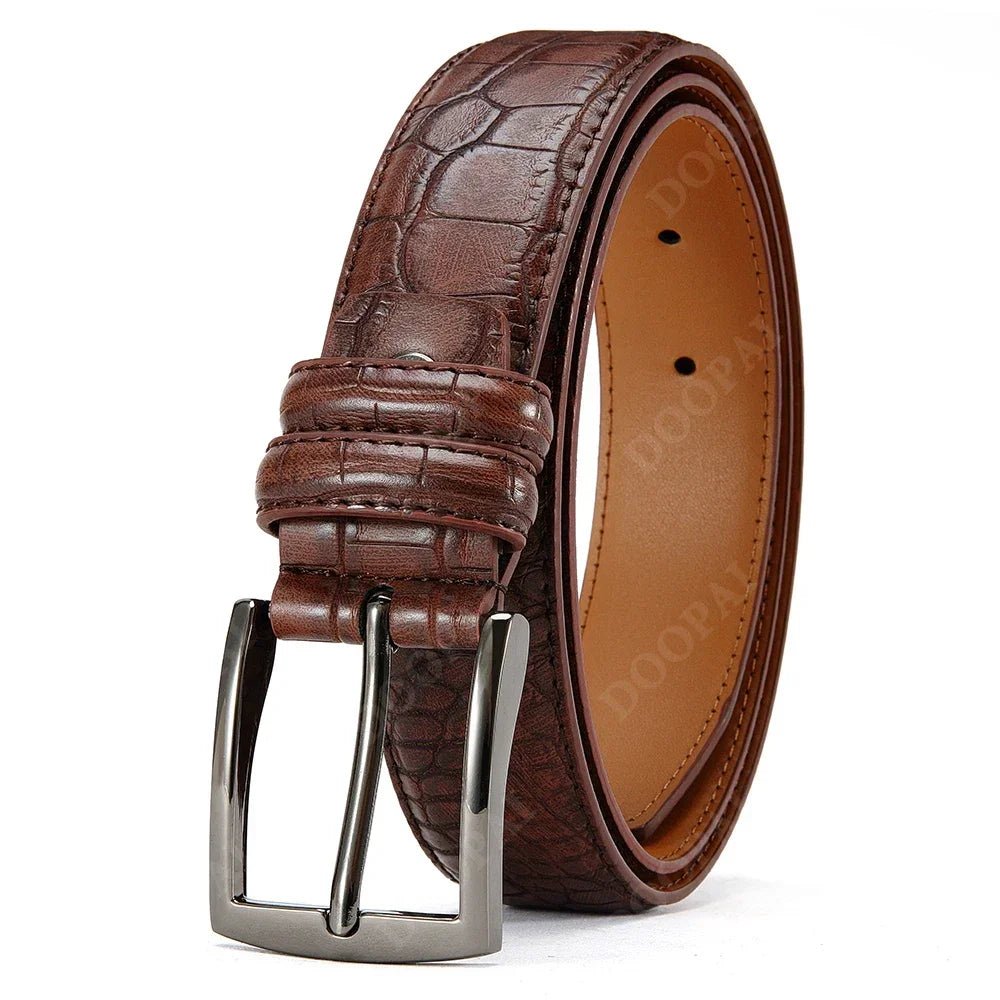 Ceinture Homme Effet Crocodile Classique à Boucle Ardillon, modèle Crédo - La Boutique de la Ceinture