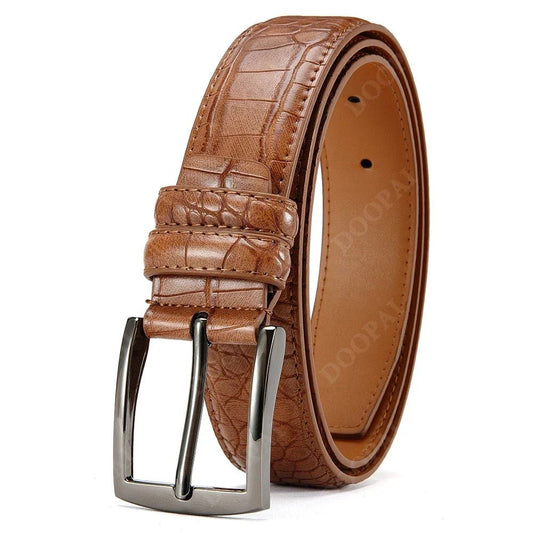 Ceinture Homme Effet Crocodile Classique à Boucle Ardillon, modèle Crédo - La Boutique de la Ceinture