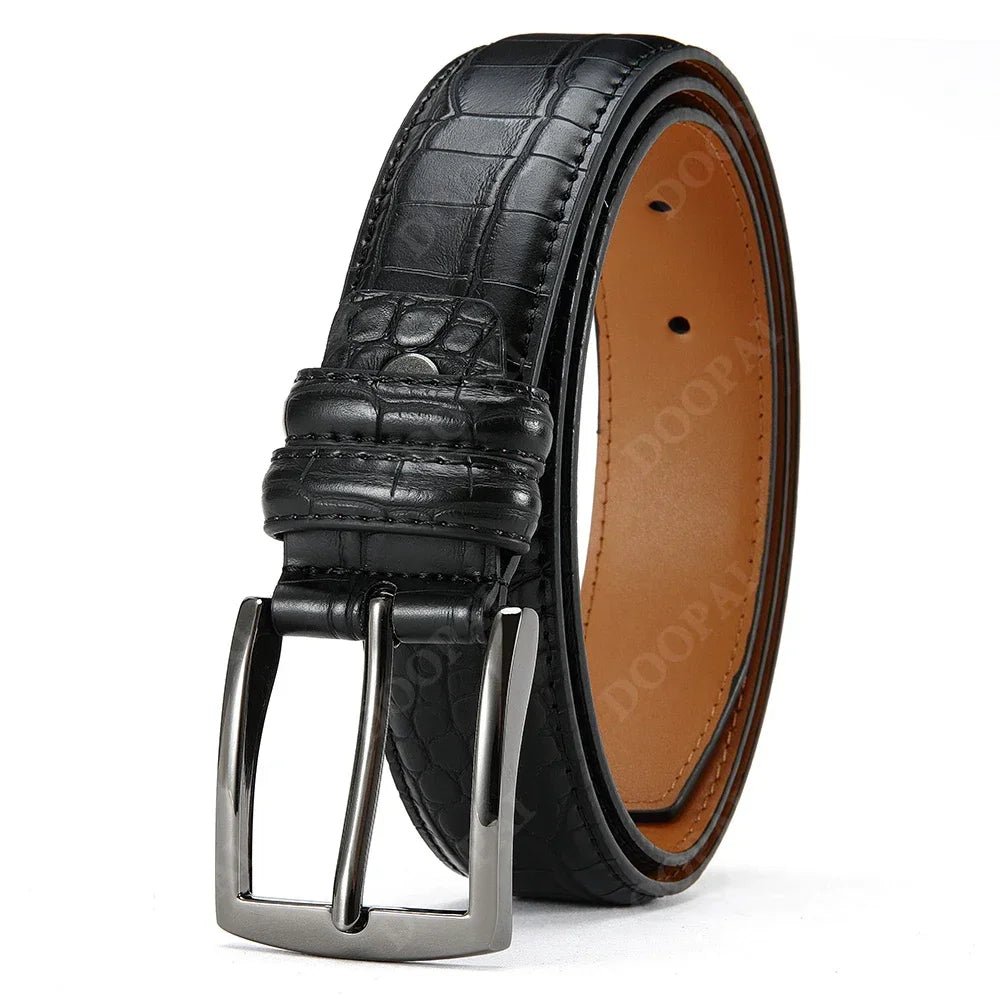 Ceinture Homme Effet Crocodile Classique à Boucle Ardillon, modèle Crédo - La Boutique de la Ceinture