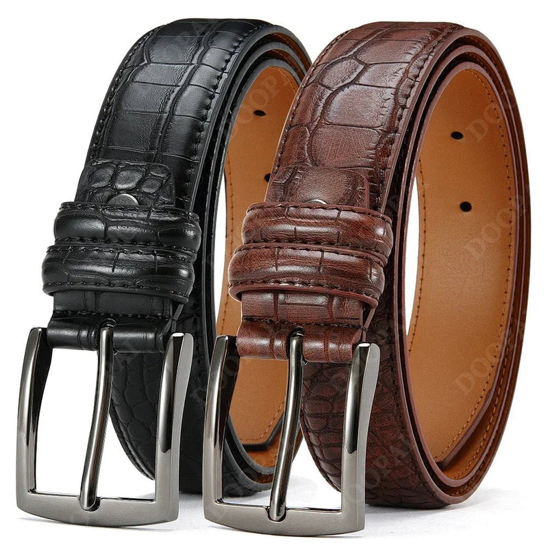 Ceinture Homme Effet Crocodile Classique à Boucle Ardillon, modèle Crédo
