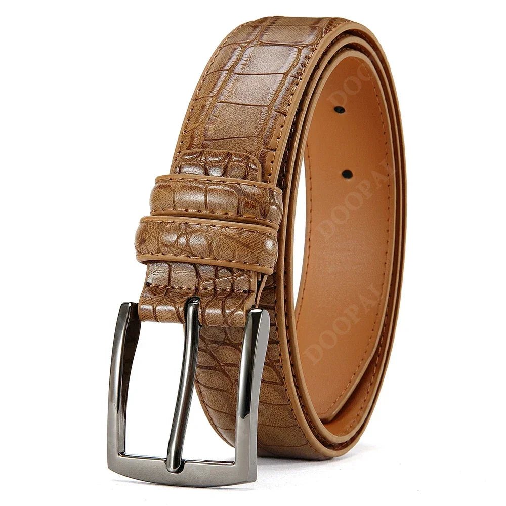 Ceinture Homme Effet Crocodile Classique à Boucle Ardillon, modèle Crédo - La Boutique de la Ceinture