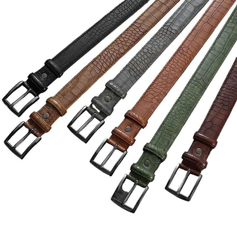 Ceinture Homme Effet Crocodile Classique à Boucle Ardillon, modèle Crédo