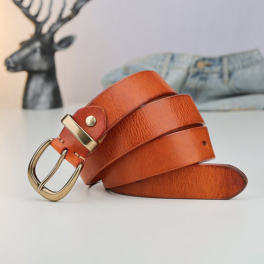 Ceinture Homme en Cuir Pleine Fleur à Boucle Dorée, Modèle Austin - La Boutique de la Ceinture