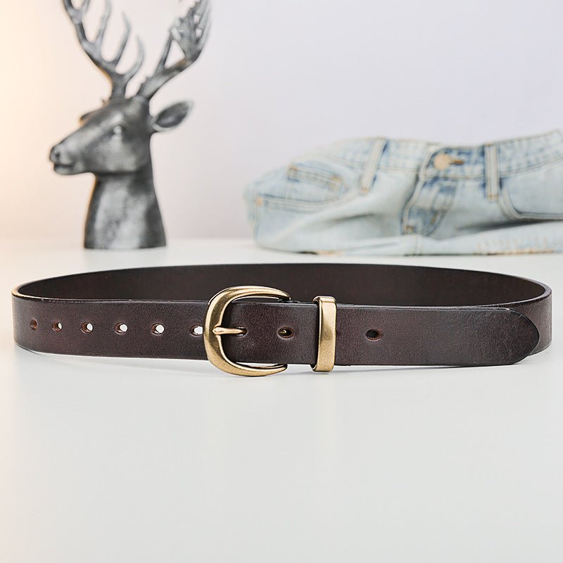 Ceinture Homme en Cuir Pleine Fleur à Boucle Dorée, Modèle Austin - La Boutique de la Ceinture