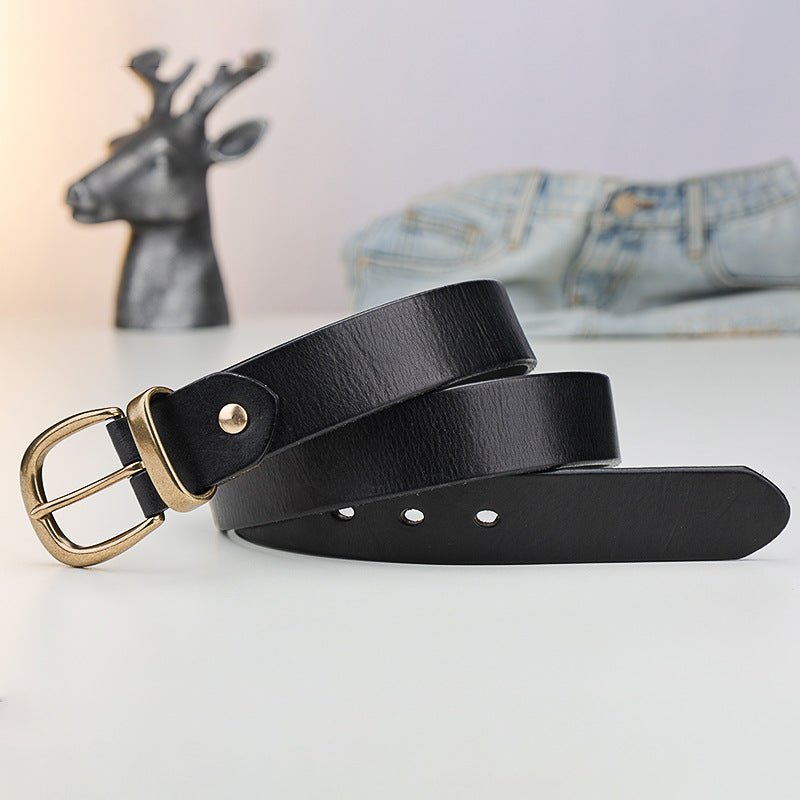Ceinture Homme en Cuir Pleine Fleur à Boucle Dorée, Modèle Austin