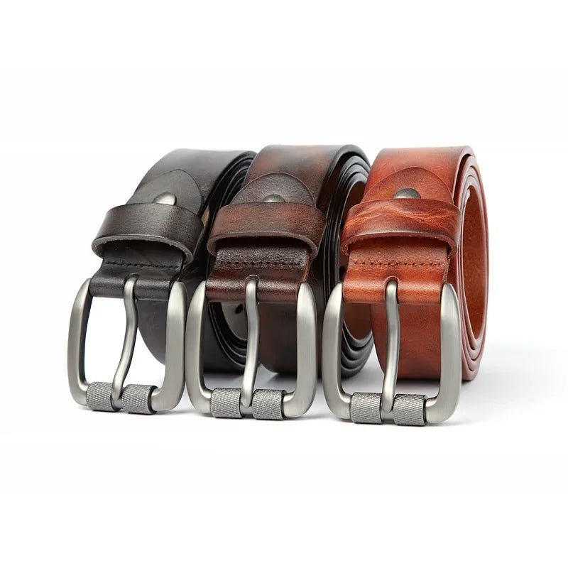 Ceinture homme en cuir véritable boucle ardillon vintage, modèle Fabrizio - La Boutique de la Ceinture