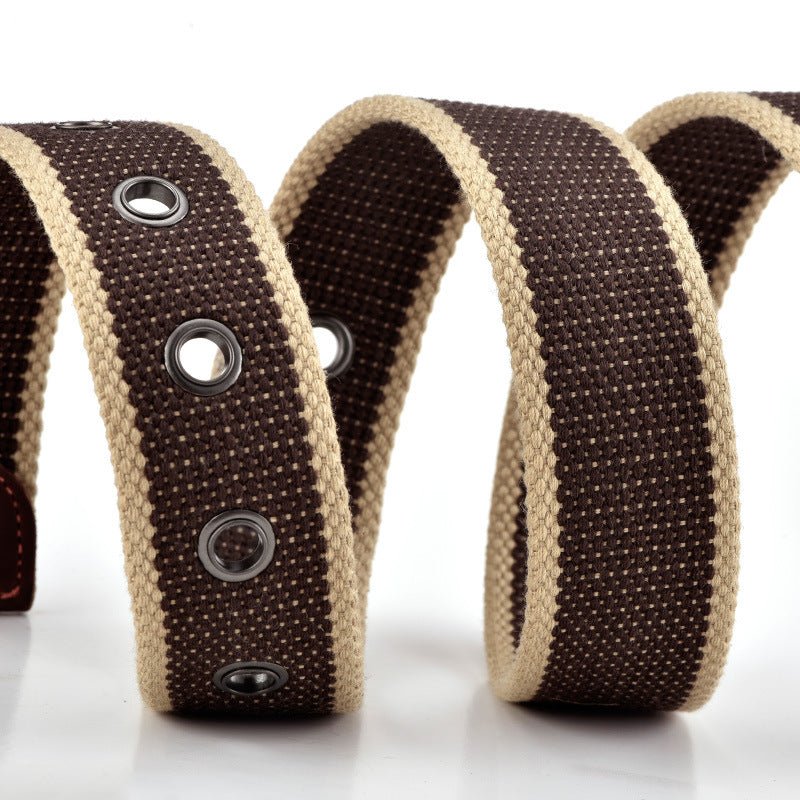Ceinture homme en toile tressée bicolore, modèle Ringo - La Boutique de la Ceinture
