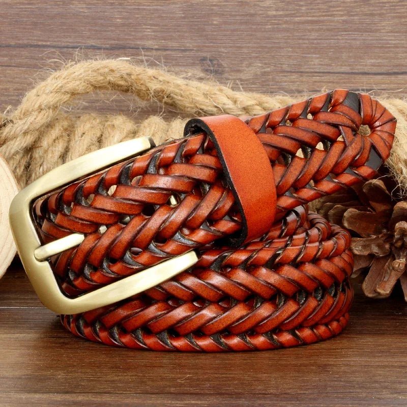 Ceinture Homme Tressée Cuir Vintage, modèle Drello - La Boutique de la Ceinture
