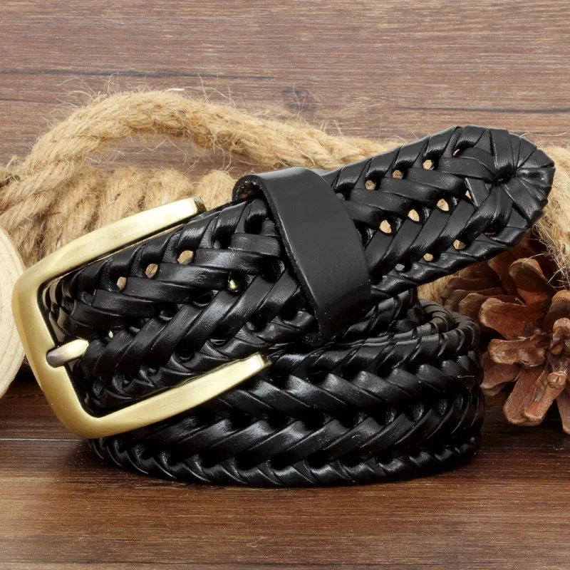 Ceinture Homme Tressée Cuir Vintage, modèle Drello - La Boutique de la Ceinture