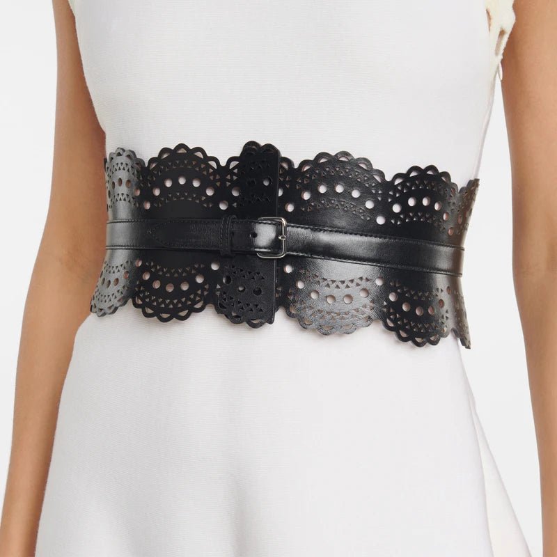 Ceinture large ajourée femme effet dentelle - La Boutique de la Ceinture