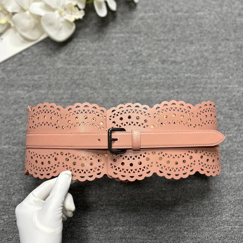 Ceinture large ajourée femme effet dentelle - La Boutique de la Ceinture