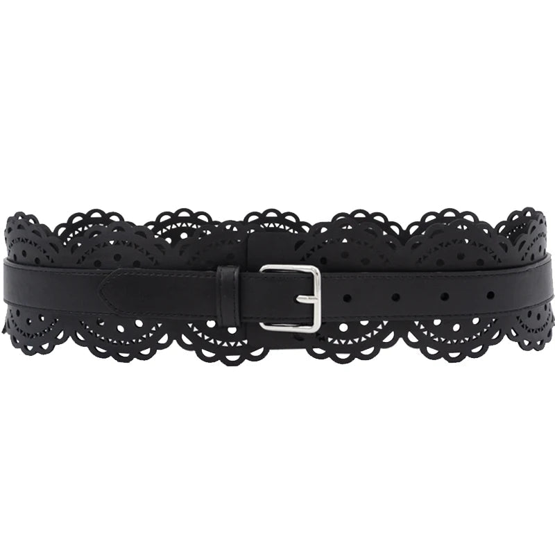Ceinture large ajourée femme effet dentelle - La Boutique de la Ceinture