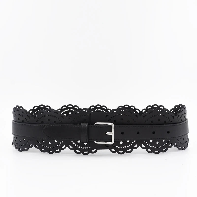 Ceinture large ajourée femme effet dentelle - La Boutique de la Ceinture