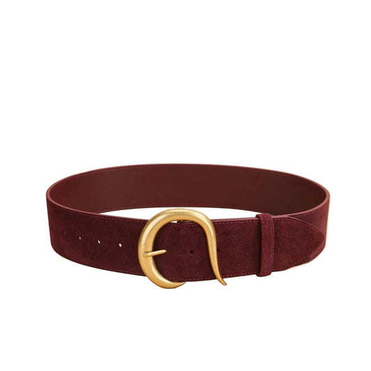 Ceinture large femme boucle dorée sculptée, modèle Scola - La Boutique de la Ceinture