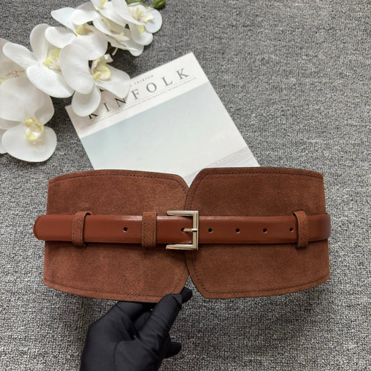 Ceinture large femme effet suédine structurée - La Boutique de la Ceinture