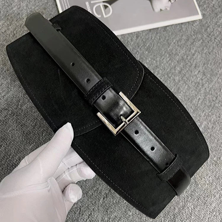 Ceinture large femme effet suédine structurée - La Boutique de la Ceinture