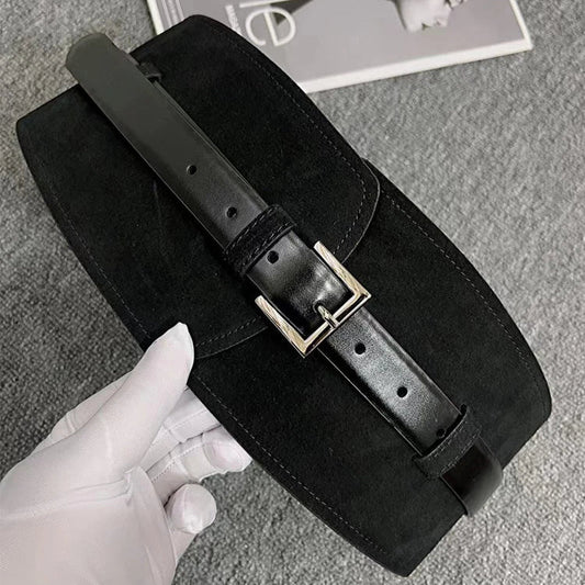 Ceinture large femme effet suédine structurée - La Boutique de la Ceinture