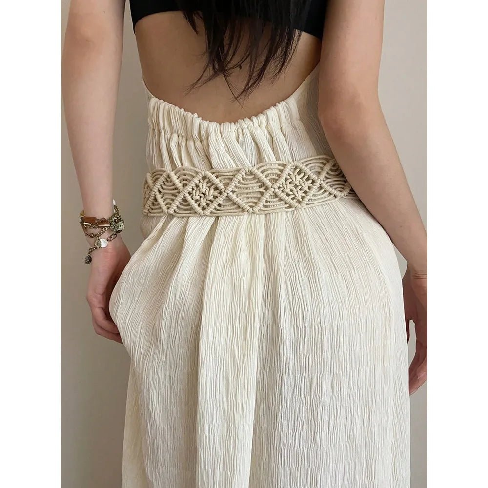 Ceinture Macramé Bohème Femme avec Anneau Métallique, modèle Marni - La Boutique de la Ceinture
