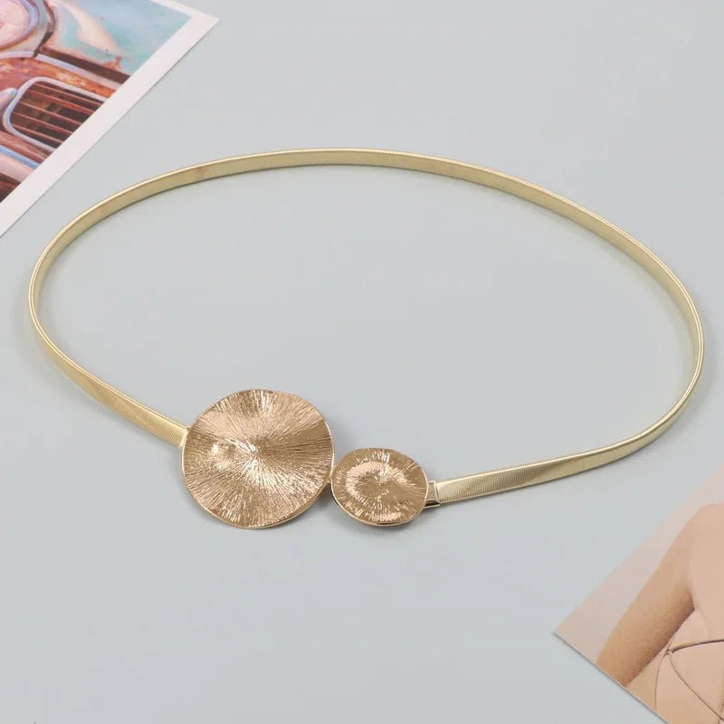 Ceinture Métallique Élastique Double Disque Sculpté - La Boutique de la Ceinture