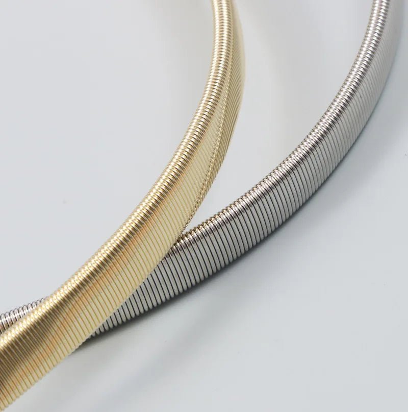 Ceinture Métallique Élastique Double Disque Sculpté - La Boutique de la Ceinture