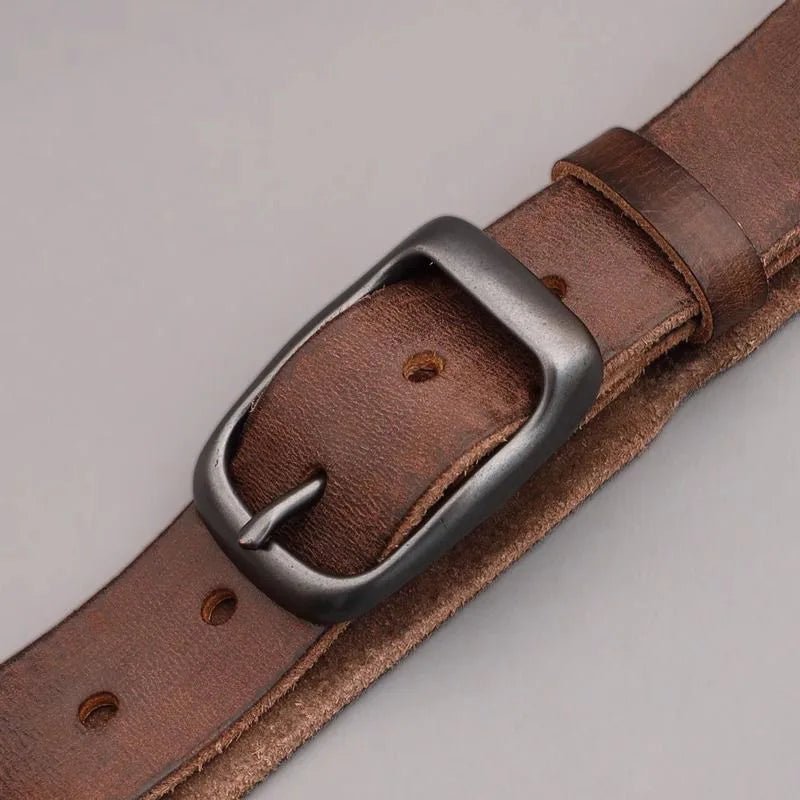 Ceinture pour homme en cuir véritable aspet vintage , modèle Bruno - La Boutique de la Ceinture