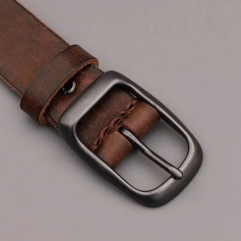 Ceinture pour homme en cuir véritable aspet vintage , modèle Bruno - La Boutique de la Ceinture