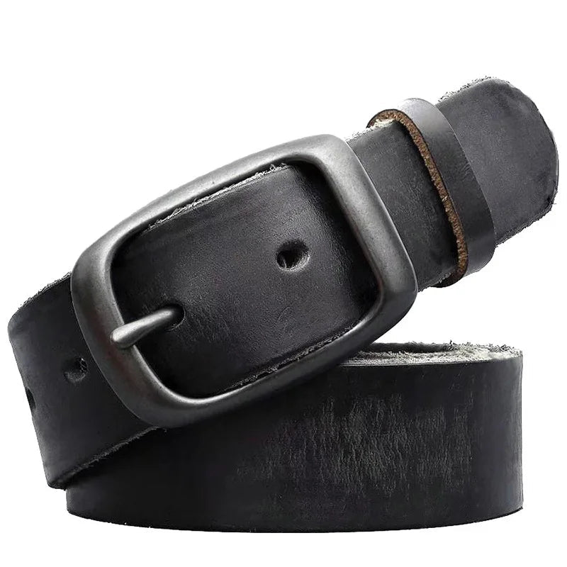 Ceinture pour homme en cuir véritable aspet vintage , modèle Bruno - La Boutique de la Ceinture
