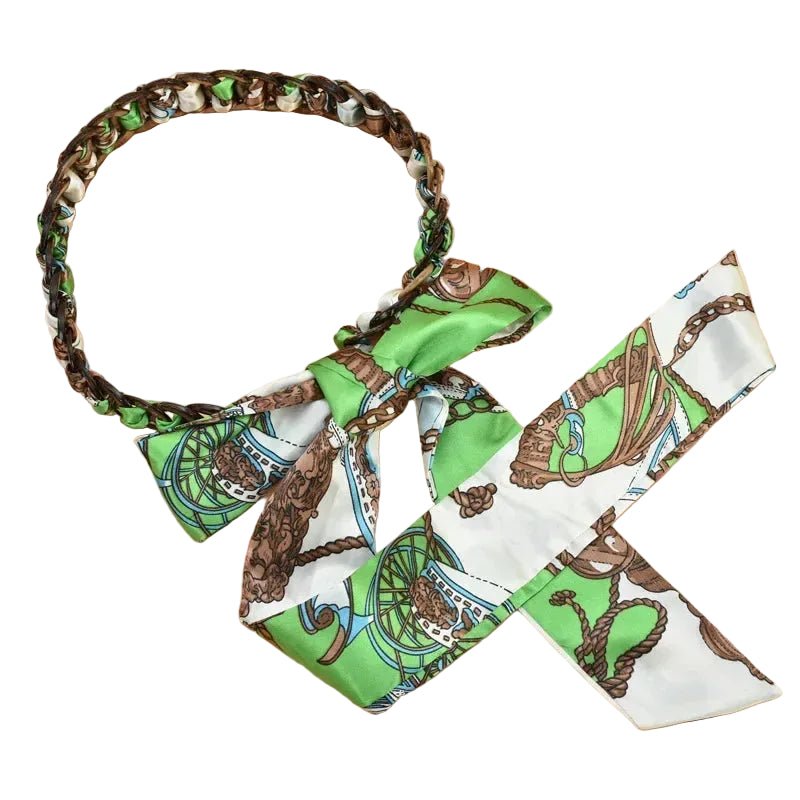 Ceinture tressée femme avec foulard noué , modèle Martiella
