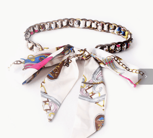 Ceinture tressée femme avec foulard noué , modèle Martiella - La Boutique de la Ceinture