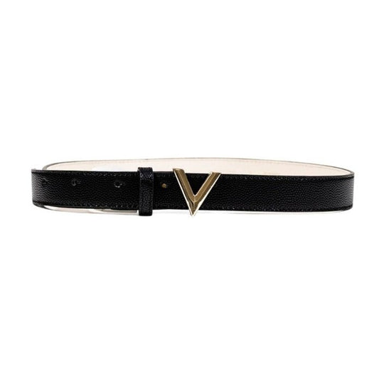 Ceinture Valentino Femme Noire à Boucle V Dorée - La Boutique de la Ceinture