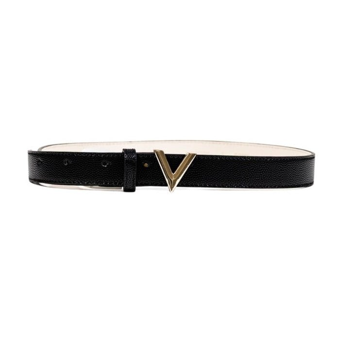Ceinture Valentino Femme Noire à Boucle V Dorée