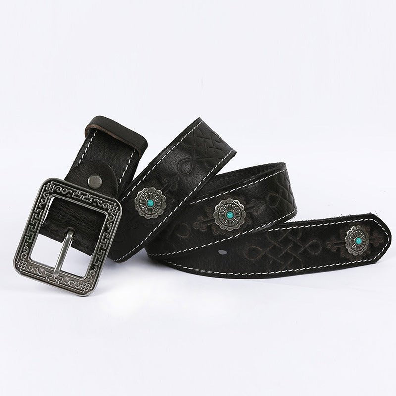 Ceinture Western en cuir, homme ou femme, modèle Daksha - La Boutique de la Ceinture