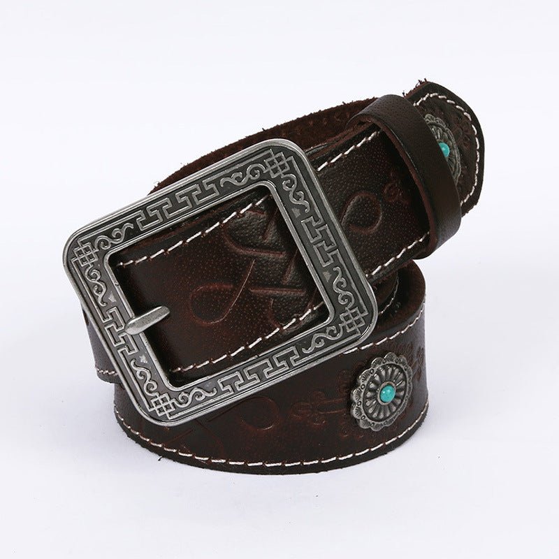 Ceinture Western en cuir, homme ou femme, modèle Daksha - La Boutique de la Ceinture