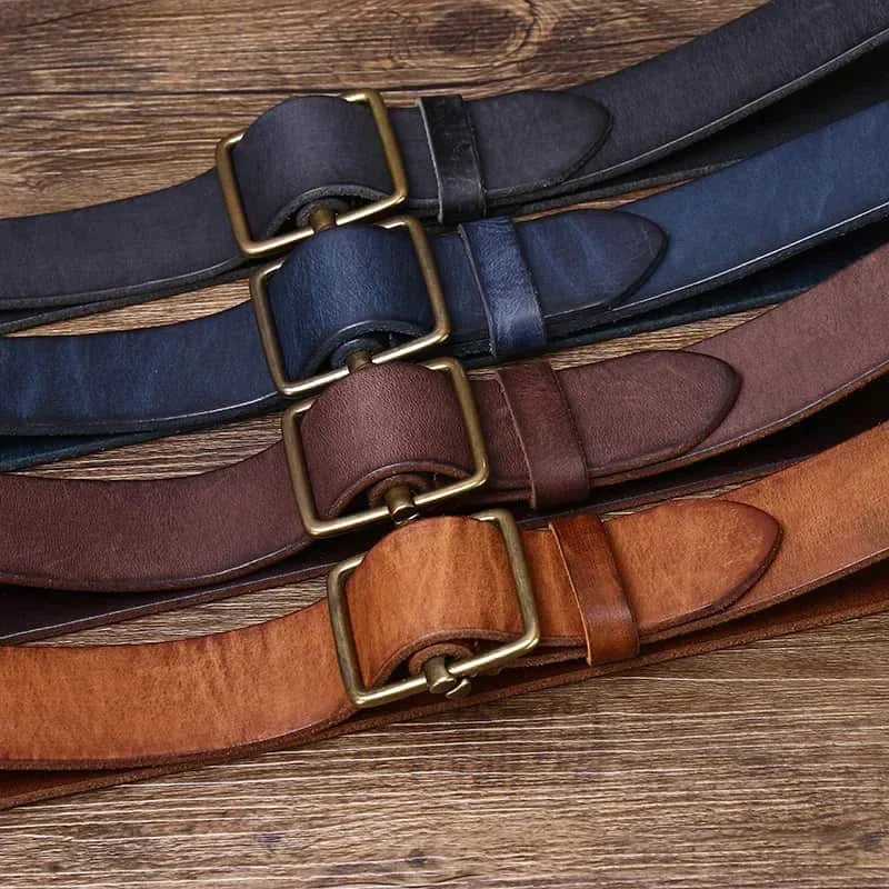 Ceinture cuir homme vintage boucle carrée modèle Edouard