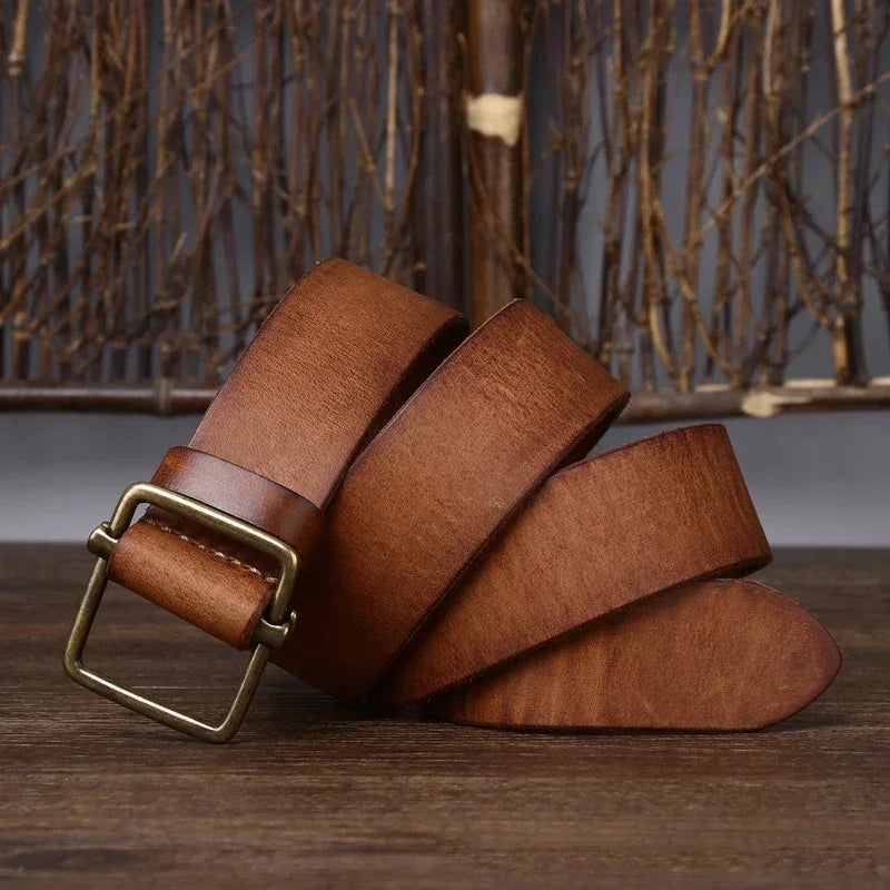 Ceinture cuir homme vintage boucle carrée modèle Edouard